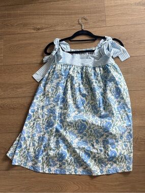 Women Floral Mini Dress with Bow Tie Shoulders